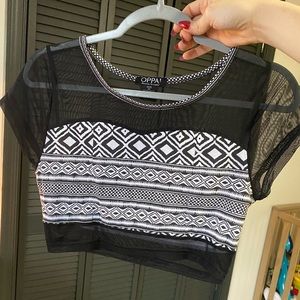 Oppa Sheer Mesh Crop top